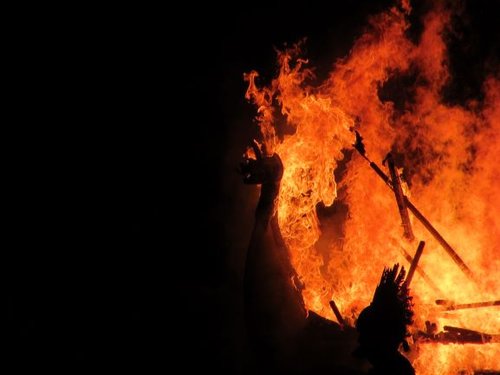 Shetland Highlights Up Helly Aa
Fire in shape of dragon head against black night sky