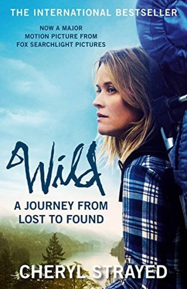 Travel Books
Wild by Cheryl Strayed - tagline A journey from lost to found.  Film cover, picture of Reece Witherspoon carrying large blue rucksack