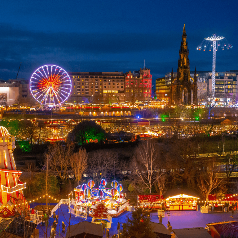 The Best Way to Visit Edinburgh Christmas Market in 2023 Image of Overview of market