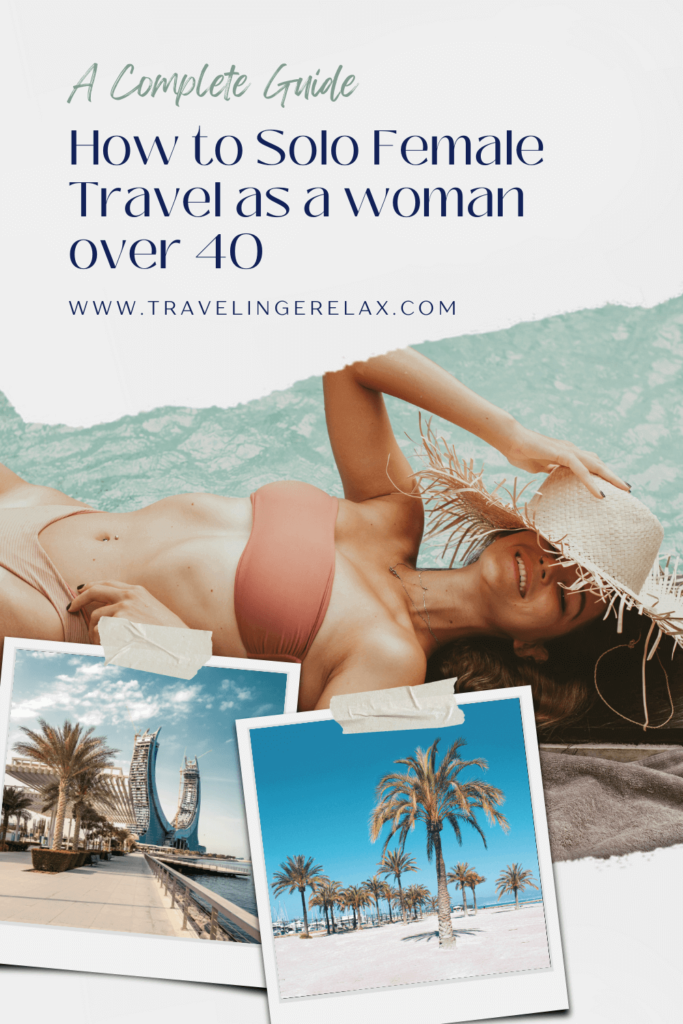 complete guide to solo travel as a woman over 40 image of woman over 40 lying by pool