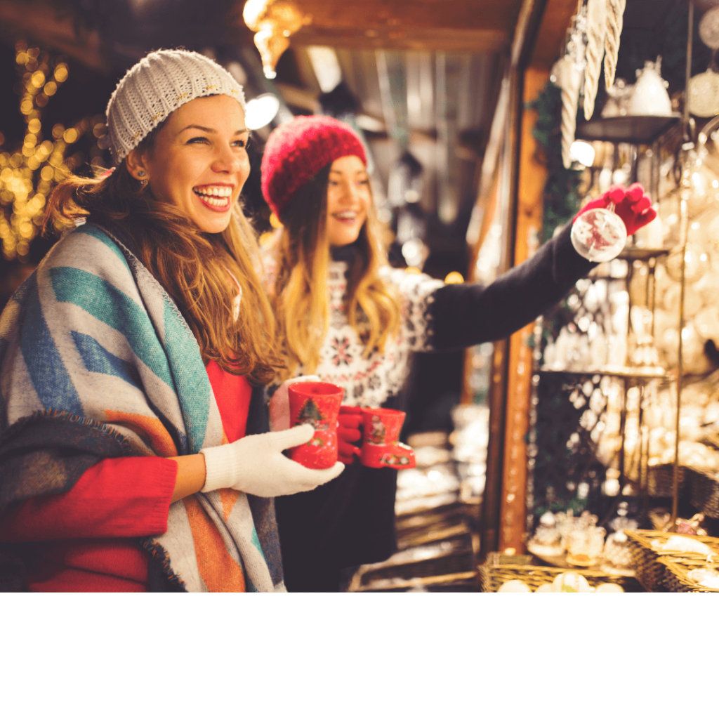 Image of Girls at a stall