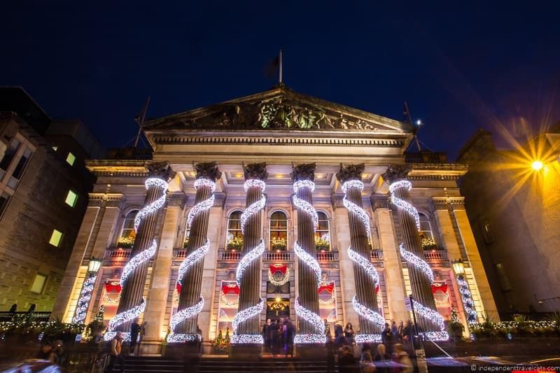 The Best Way to Visit Edinburgh Christmas Market in 2023
Images of the outside of The Dome with Christmas lights