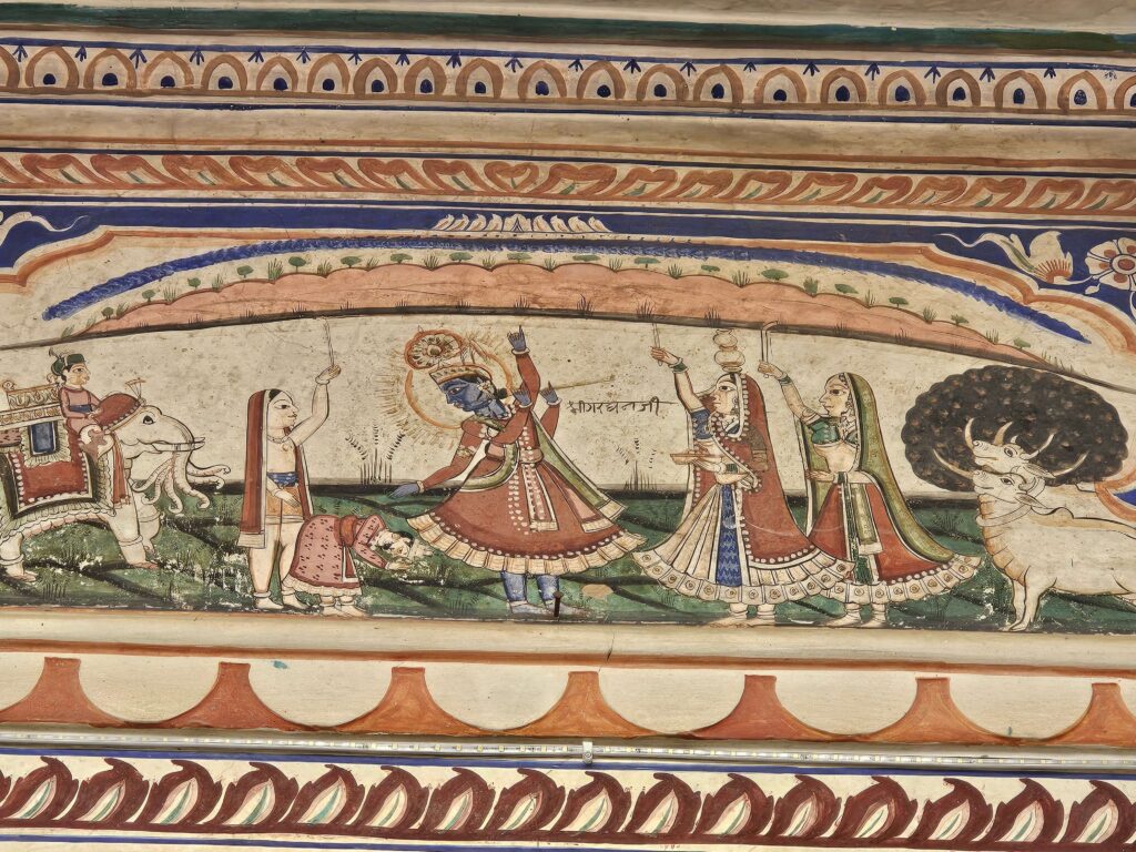 Visit Mandawa Haveli painting of Krishna